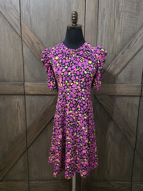 kate spade Dresses & Skirts - Kate Spade Neon Pink and Yellow Floral Fit-and-Flare Dress